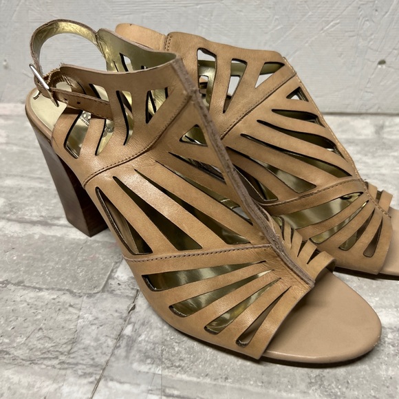 Carlos by Carlos Santana Dynamic cutout Natural Tan block heel Sandals sz 10 - Picture 7 of 7